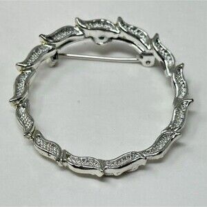 Vintage Silvertone GERRY'S Round Wreath 1-5/8" Brooch Pin